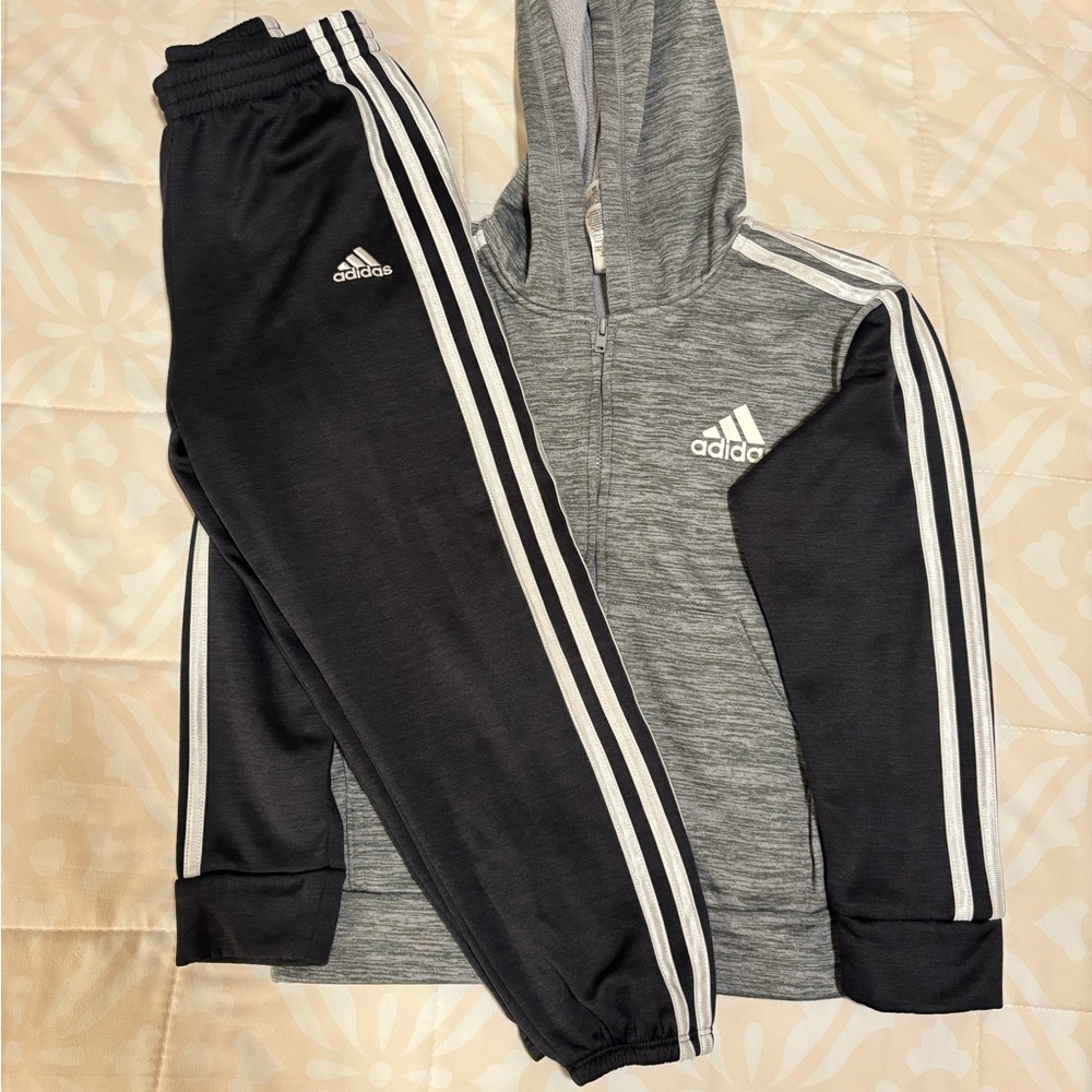Adidas Light Gray Fleece Hoodie